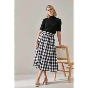 Anthropologie gingham midi skirt